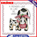 14CT Printed Partial Cross Stitch DIY Two Cows Hand Painting Bedroom Decoration