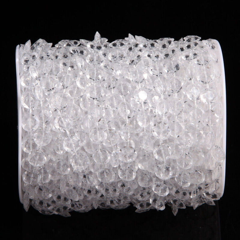 99FT Garland Diamonds Acrylic Crystal Bead Curtain DIY Party Decor Home Home