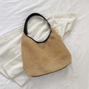 Fashion Woven Hollow Handbag Women Large Capacity Shoulder Bag Portable Totes