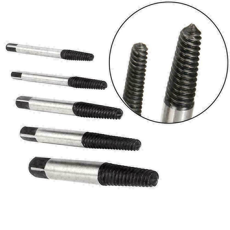 5pcs Bolt Screw Remover Broken Extractor Kit Ez Easy Thread Reverse Tools K0Z2
