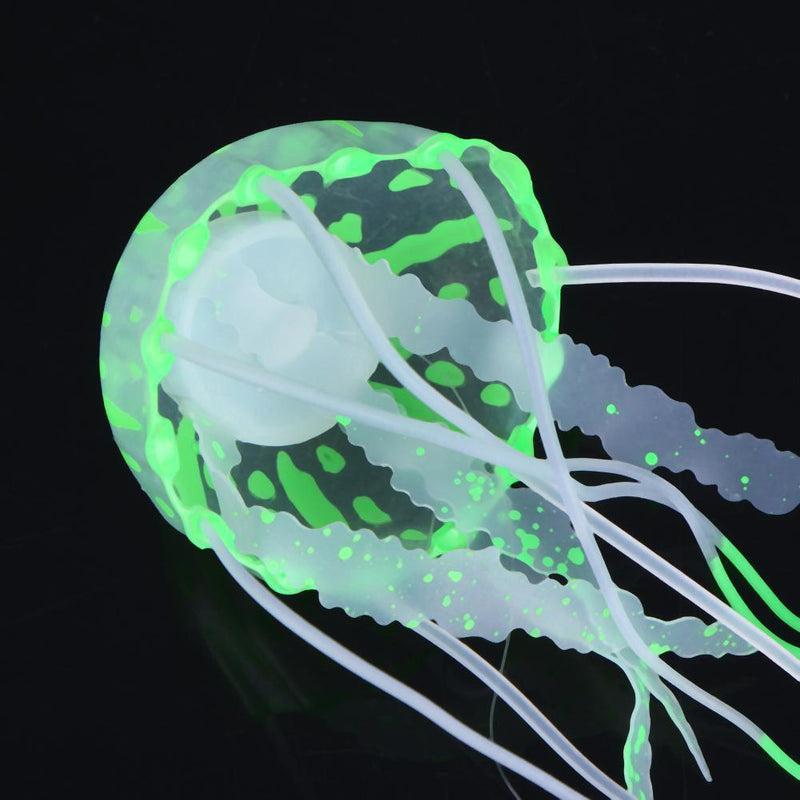 Simulation Artificial Jellyfish Glowing Aquarium Fish Tank Decor(Green)