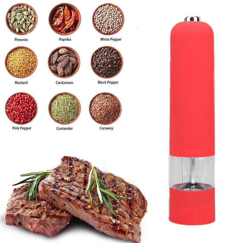 ABS Electric Pepper Salt Spice Mill Grinder Seasoning Grinding Tool (Red)