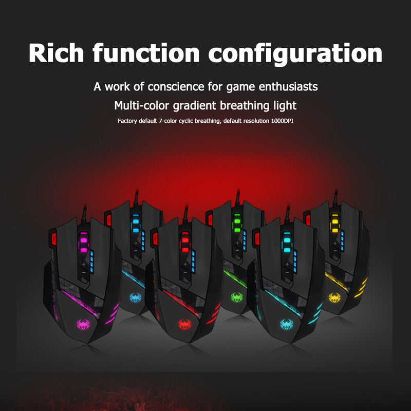 Zelotes C-12 12 Programmable Buttons Wired 4 Gears 4000DPI Optical Gaming Mouse