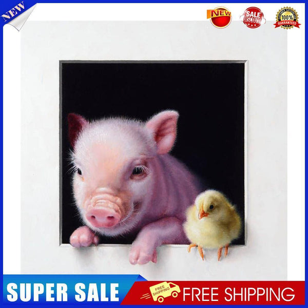 Pig and Chick Oil Paint By Numbers Kits Canvas Picture DIY Wall Art Craft