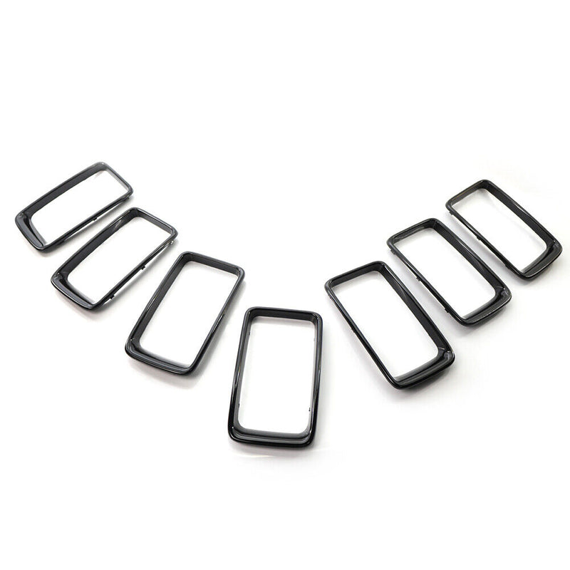 7pcs/set Gloss Black Grille Grill Rings for JEEP Grand Cherokee 2014-2016 Newly