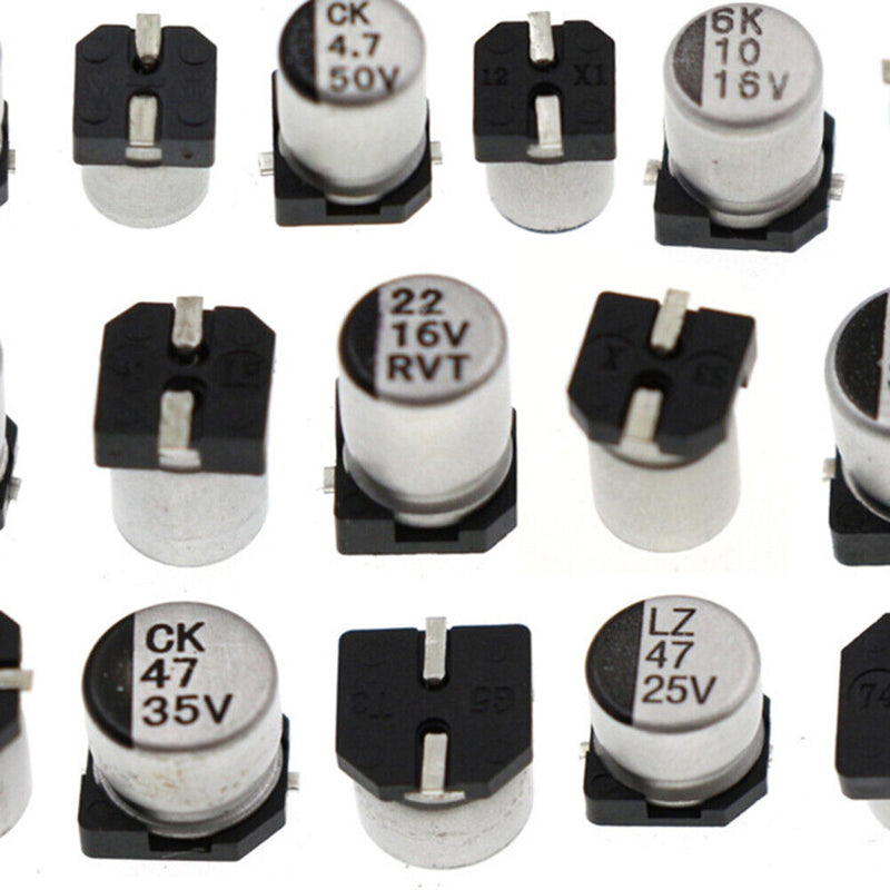 400pcs 6.3V-50V 1uF - 1000uF SMD Aluminum Electrolytic Capacitors Assortment Kit