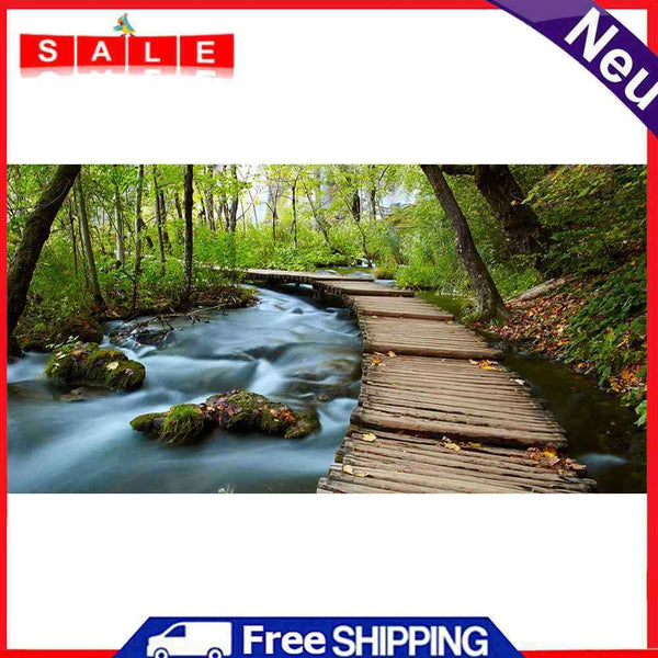 Forest Trestle Bridge Oil Paint By Numbers DIY Canvas Wall Art Picture Crafts