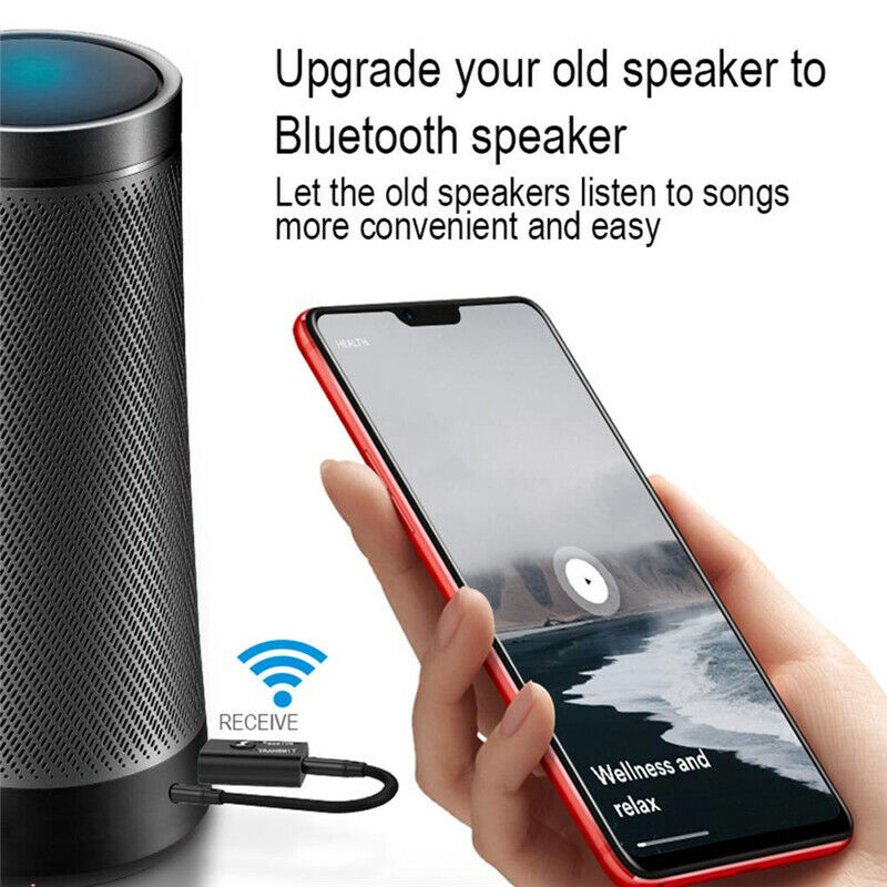 Bluetooth 5.0 2in1 Transmitter Receiver Car Wireless Audio Adapter USB 3.5mm Aux