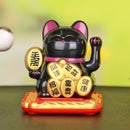 Chinese Lucky Cat Wealth Waving Shaking Hand Fortune Welcome Craft (Black)
