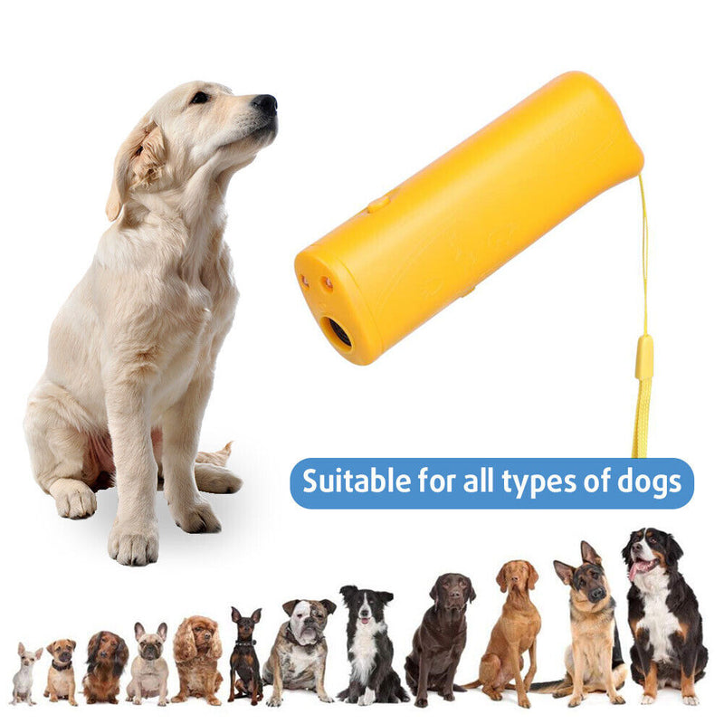 LED Ultrasonic Dog Repeller Portable Pet Aggressive Anti Barking Trainer Tool