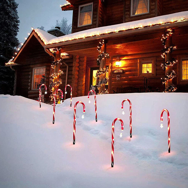 #A 60/72led Solar Candy Cane Lamp Create Festive Atmosphere for Holiday Party