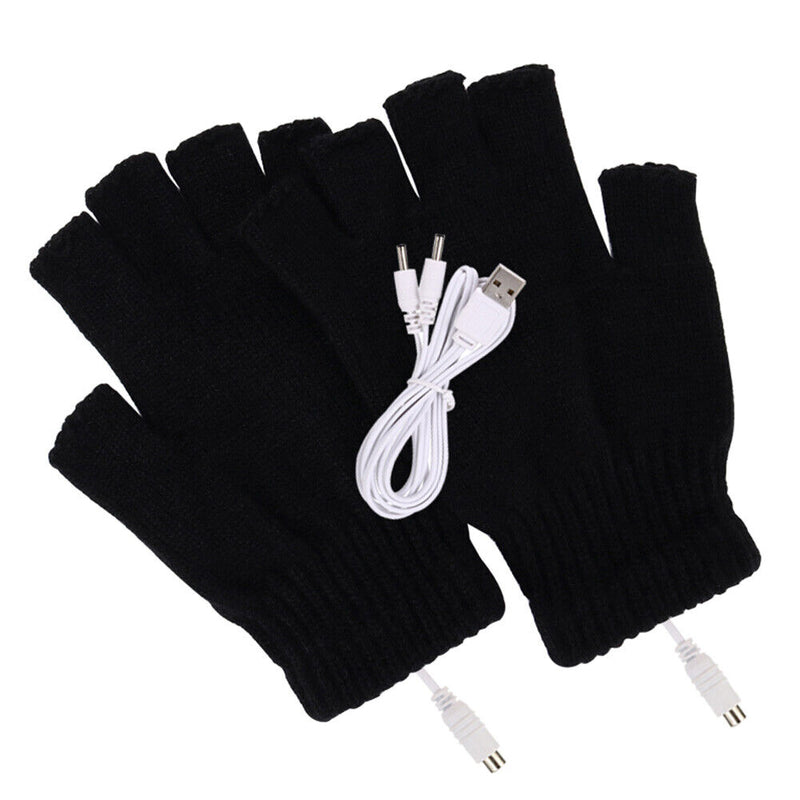 #A Women Men Electric Heating Gloves Rechargable Knitted Mittensm for Sports Ski