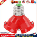 E27 to 2E27 Lamp Holder Converter Socket Splitter Adapter Bulb Base (Red) Newly