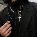 Gothic Party Jewelry Rock Collar Chain Necklace Cross Punk Choker Pendant