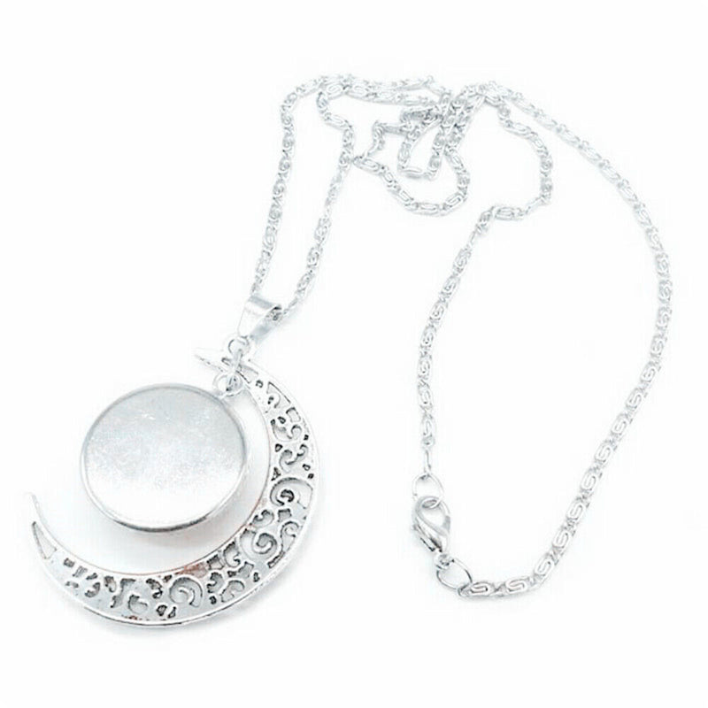 Women Girls Celestial Jewelry Sliver Moon 12 Constellation Pendant Necklace