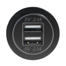 4.2A Car Motorcycle Dual USB Charger Sockets LED Power Plug Outlet (Blue) Newly