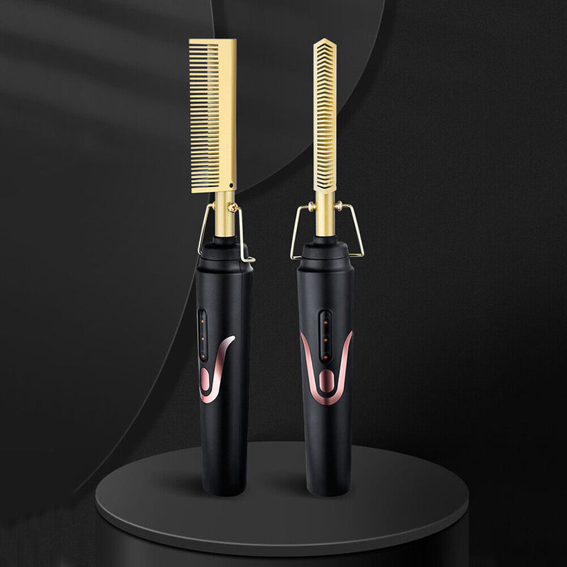 Fast Modeling Electric Copper Comb Hair Straightening Comb with Anti-Scald Shell