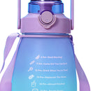 Gradient Water Bottle Portable Sports Leakproof Marker Water Kettle (D) Newly