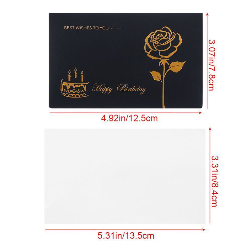 Exquisite Notecards Black Wish Card Greeting Card Envelope Happy Birthday Gift