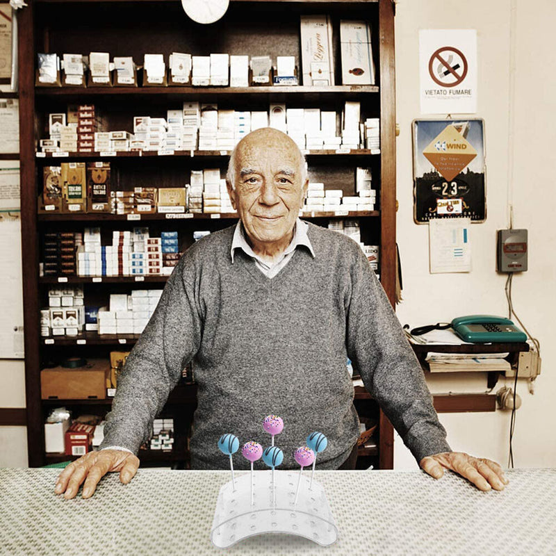 12 Holes Lollipop Stand Candy Chocolate Display Holder Shelf (Transparent) Newly