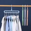 Clothes Wardrobe Hanger Hook Clothing Hanging Rack Shelf Organizer (Blue) Newly