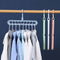 Clothes Wardrobe Hanger Hook Clothing Hanging Rack Shelf Organizer (Blue) Newly