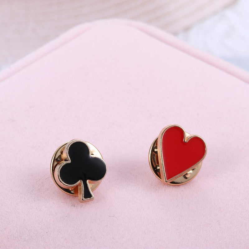 Women Men Club Poker Shaped Funny Boutonniere Collar Pins Brooches Badges