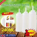 1* Plastic Clear Squeeze Squeezy Sauce Bottles Mayo 240ml Dispenser Bottles M9O8