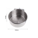 Stainless Steel Pet Bowl Hanging Stationary Drinking Water Food Feeder (L) Newly