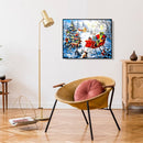 Oil Painting By Numbers Kits Elk in Snow DIY Hand Painted Color Modern Drawing