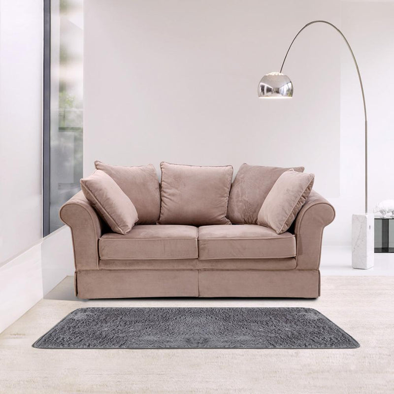 3pcs Fluffy Rugs Anti Slip Doormat Carpet Floor Mat(Grey)