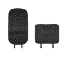 18x14 inch Leather Car Kick Mat w/ Phone Storage Pocket Seat Back Protector