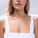 Party Heart Shaped Jewelry Cat Pattern Pendant White Crystal Women's Necklace