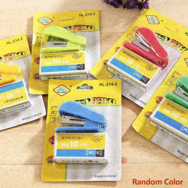 Mini Small Stapler Useful Stapler Staples Set Office Binding F5X3 Sale B3N9 T5A2