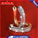 Elegant Crystal Stud Earrings Rhinestone Ear Clip for Women Wedding Jewelry Gift