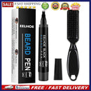 Four Prong Beard Filler Pencil Waterproof Moustache Coloring Pen (Black)