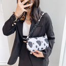 Retro Women Animal Pattern Print Underarm Shoulder Bag Small Handbags (Cow)