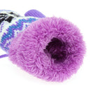 Casual Warm Unisex Children Knitted Elastic Ski Thickened Gloves(Purple)