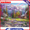 DIY Forest Cabin Frameless Oil Paint by Numbers Kit Picture Handpainted Decor