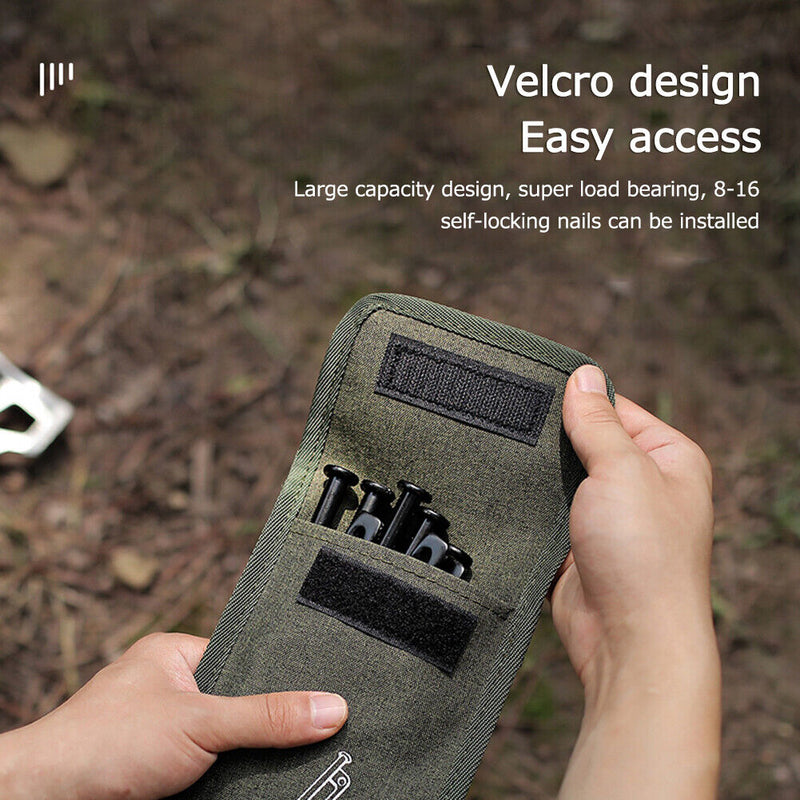 Outdoor Camping Stake Storage Bag Wind Rope Tent Pegs Ground Nails Holder Cas