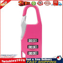 Mini 3 Digit Combination Padlock Zinc Alloy Travel Luggage Lock (Pink) Newly
