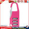 Mini 3 Digit Combination Padlock Zinc Alloy Travel Luggage Lock (Pink) Newly