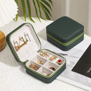 Portable Jewelry Storage Box Earrings Necklace Display Case (Army Green)