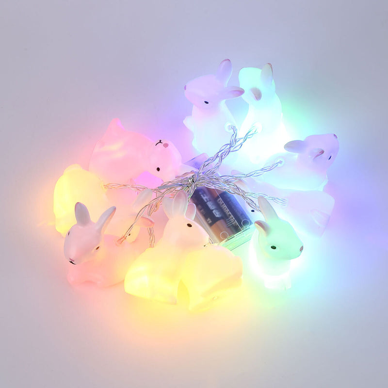 Easter Bunny String Lights 5 ft 10LED Rabbit Shaped Fairy Light (Colorful) Newly