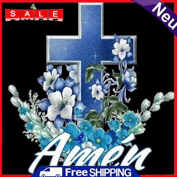5D DIY Diamond Painting Full Round Drill Flower Cross Wall Decor Rhinestone Art
