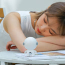 Summer Silent Air Cooling Fan Leafless Travel Desktop Wearable Fans (White)