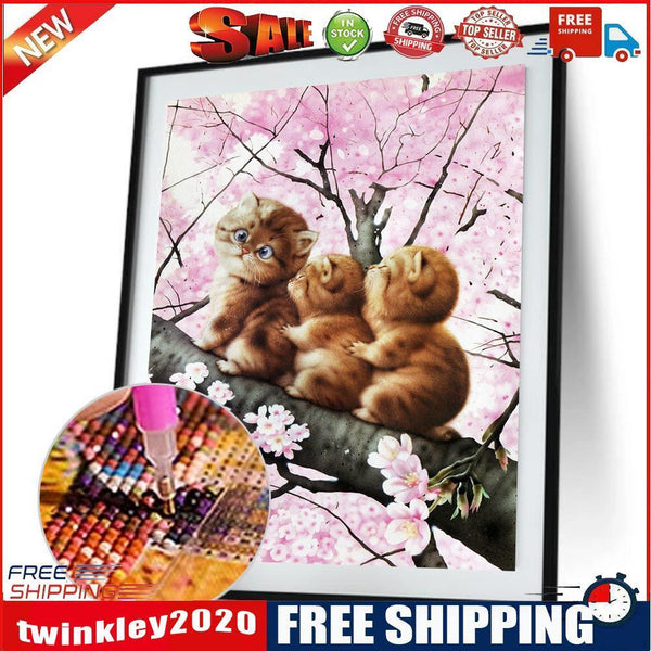 5D DIY Diamond Painting Three Cats Cross Stitch Embroidery Rhinestones Kits