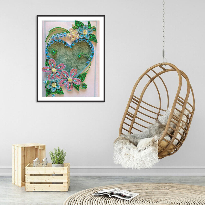 5D DIY Flower Heart Part Special Shaped Diamond Painting Mosaic Art Handicraft