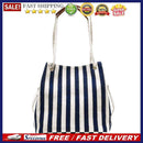 Women Striped Shoulder Bag Classic Canvas Large Capacity Shopping Bucket Totes