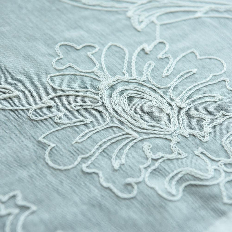 Embroidery Flower Screen Yarn Window Curtains Bedroom Voile Curtain(White)